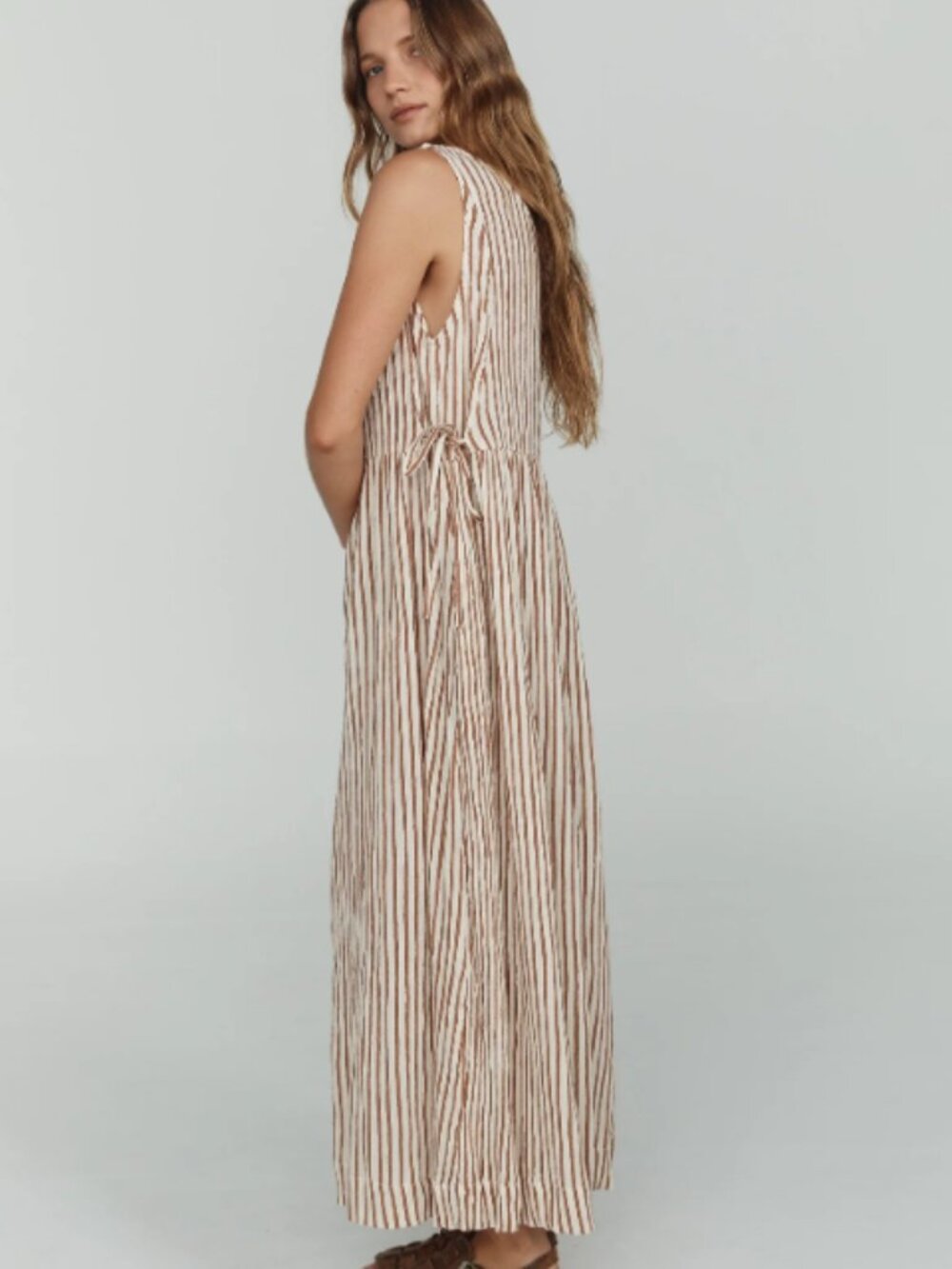 NWT Opia Genevieve Maxi Dress- Cacao Stripe